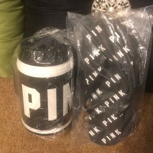 PINK cup £  flip flops